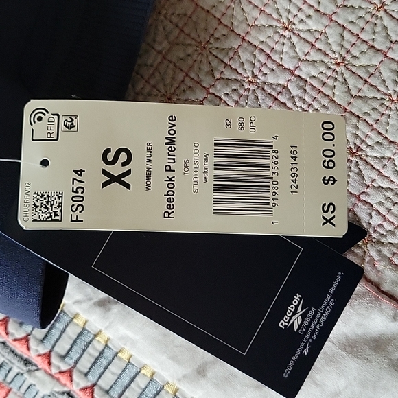 Reebok PureMove Sports Bra Navy XS Gym Workout Athletic Supportive Running NWT - Picture 10 of 14